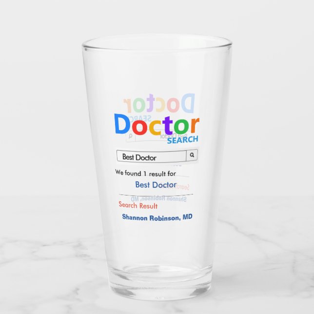 Funny Custom Best Doctor Geschenk Glas (Rückseite)