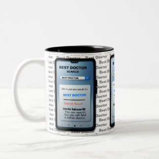 Funny Custom Best Doctor Search Zweifarbige Tasse