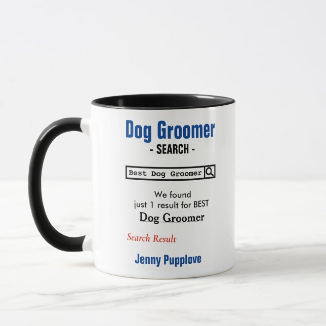 Funny Custom Best Dog Groomer Tasse (Links)