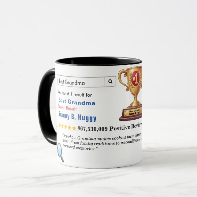 Funny Custom Best Grandma Tasse (Vorderseite Links)