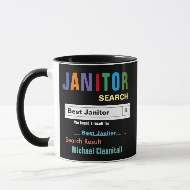 Funny Custom Best Janitor Tasse (Links)