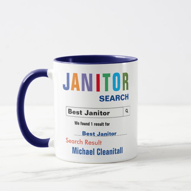 Funny Custom Best Janitor Tasse (Links)