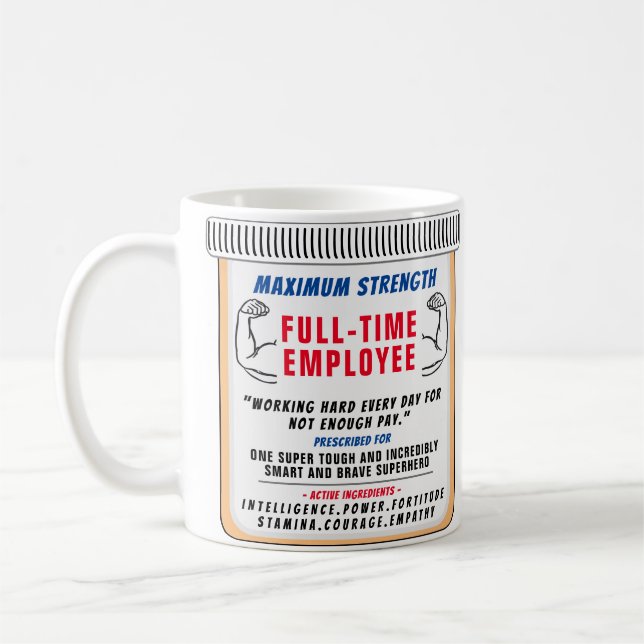 Funny Custom Best Mitarbeiter Geschenk Kaffee Tass Kaffeetasse (Links)
