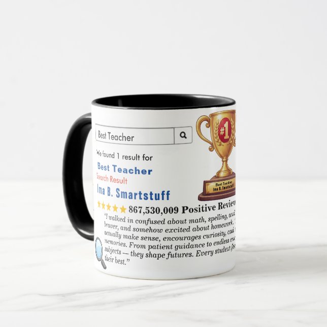 Funny Custom Best Teacher Tasse (Vorderseite Links)