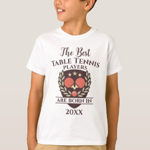 Funny Custom Birth Year Birthday Name Tischtennis T-Shirt