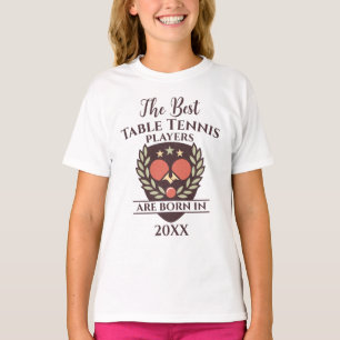 Funny Custom Birth Year Birthday Name Tischtennis T-Shirt