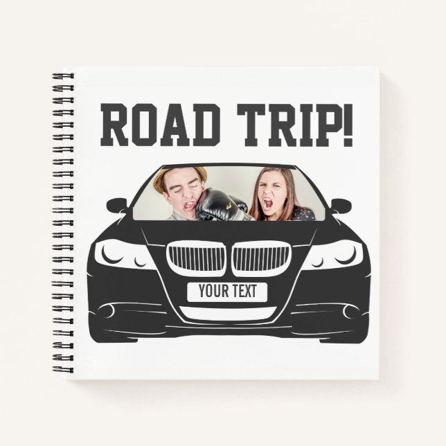 Funny Custom Car Foto Road Trip Notizbuch (Vorderseite)
