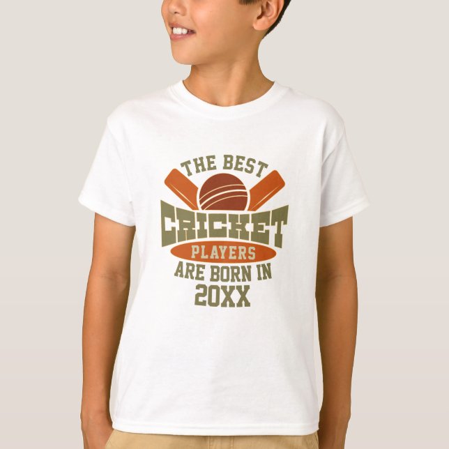 Funny Custom Cricket Geburtstag Geburtsname T-Shirt (Vorderseite)