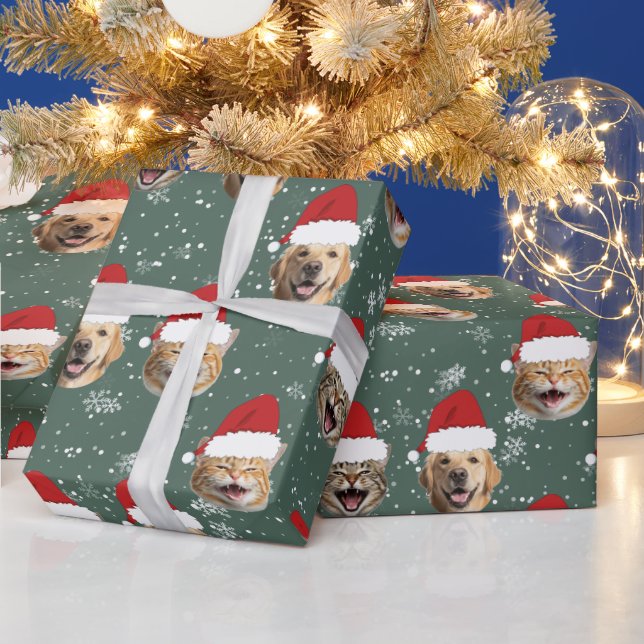 Funny Custom Dog Cat 3 gegenüber Weihnachten Weihn Geschenkpapier (Feiertage)
