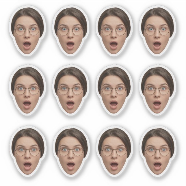 Funny Custom Face Bachelor Birthday Party Aufkleber (Vorderseite)