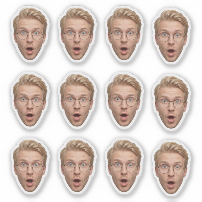 Funny Custom Face Bachelorette Party Aufkleber (Vorderseite)