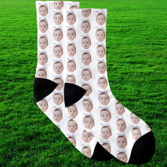 Funny Custom Face Foto Face Wiederholung Muster Socken (Von Creator hochgeladen)