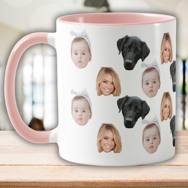 Funny Custom Face Foto Family Face 3 Fotos Tasse (Von Creator hochgeladen)