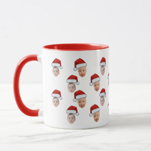 Funny Custom Face Foto Santa Claus Hat Weihnachten Tasse