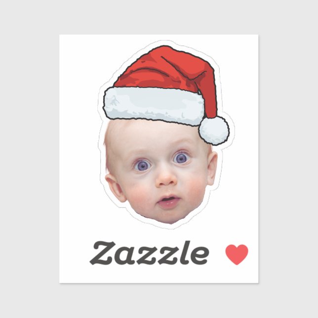 Funny Custom Face Foto Weihnachten Weihnachten Wei Aufkleber (Blatt)