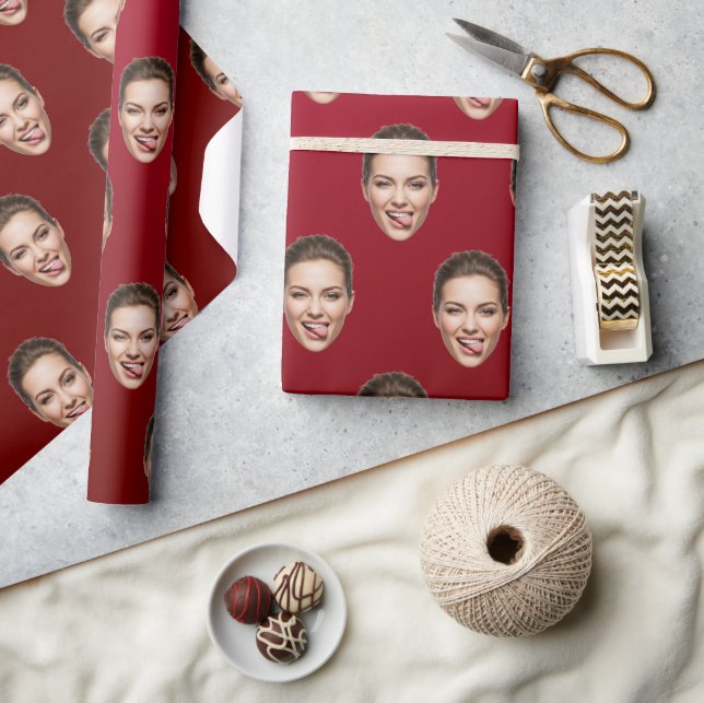 Funny Custom Face Personalisiert Gift Wrap Geschenkpapier (Kunsthandwerk)