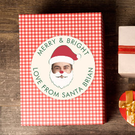 Funny Custom Face Swap Weihnachtsmann Weihnachtste Runder Aufkleber
