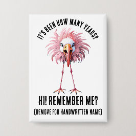 Funny Custom Flamingo Flocking Shocking Wiedersehe Button