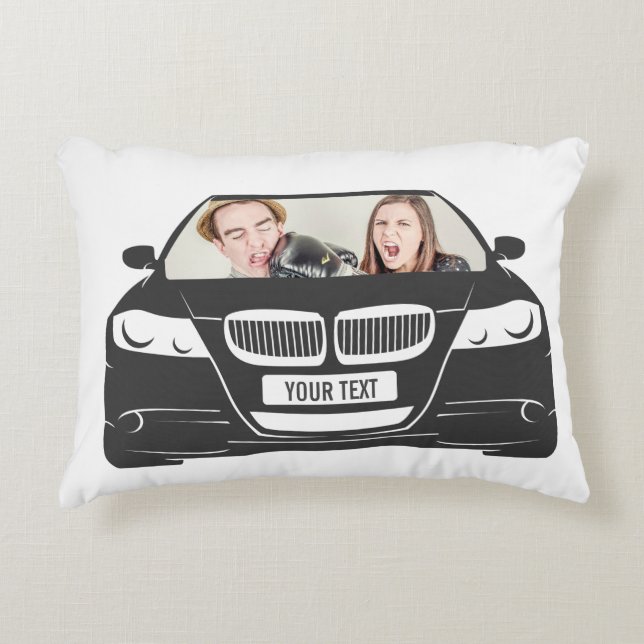 Funny Custom Foto Car Frame Dekokissen (Vorderseite)
