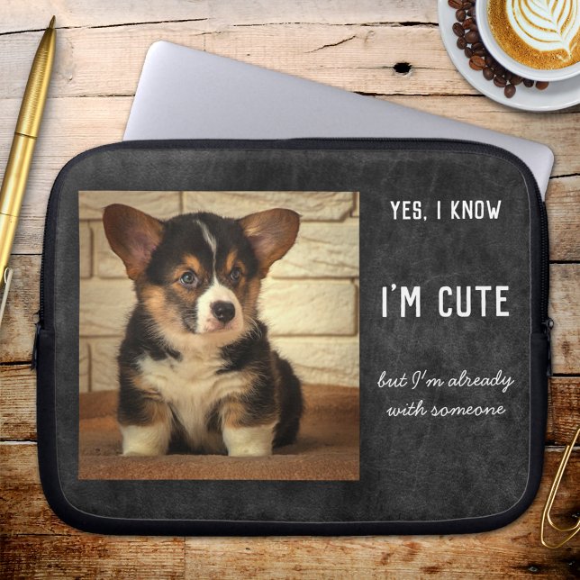 Funny Custom Foto Dog Boyfriend Laptop Sleeve (Von Creator hochgeladen)