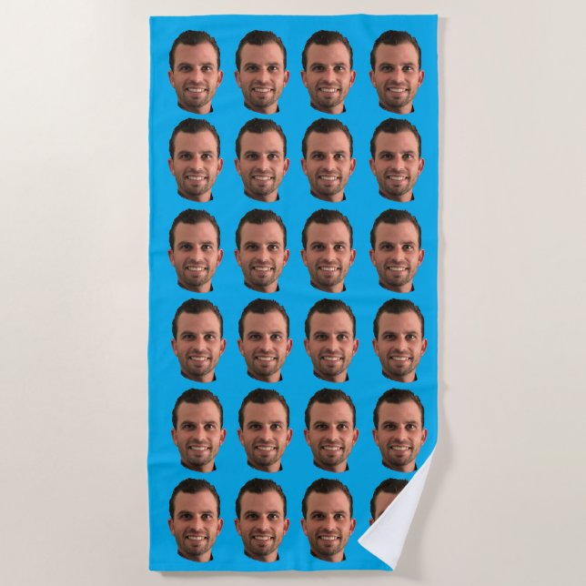 Funny Custom Foto Face Beach Handtuch Personalisie (Vorderseite)