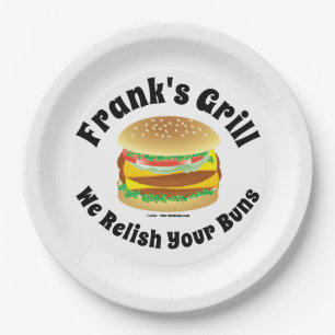 Funny Custom Hamburger Pappteller