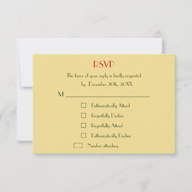 Funny Custom Holiday Weihnachten Hochzeit RSVP Ein Karte (Vorderseite)