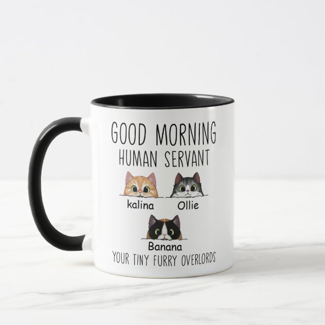 Funny Custom Human Servin für Cat Eigentümer Haust Tasse (Links)