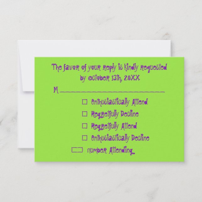 Funny Custom Kids Halloween Party RSVP Invitation  (Devant)