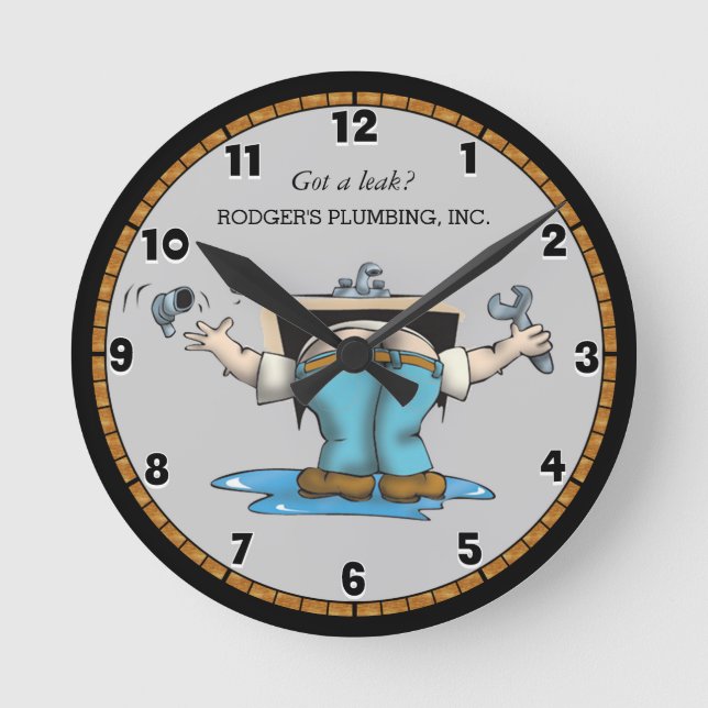 Funny Custom Klempner große Uhr (Vorderseite)