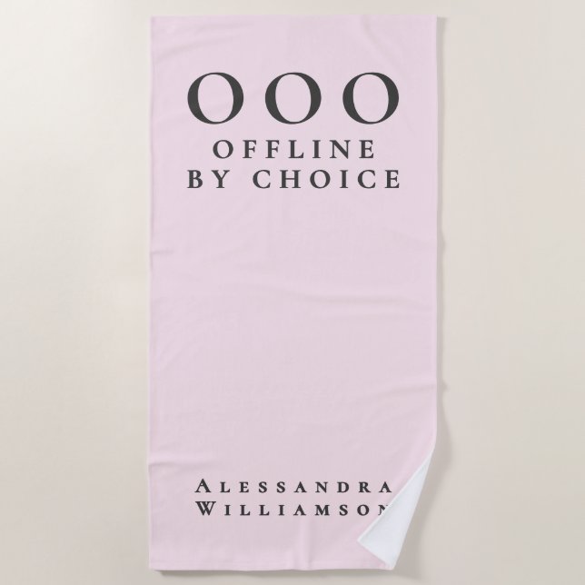 Funny Custom Pastel Pink Charcoal OOO Minimalist Strandtuch (Vorderseite)
