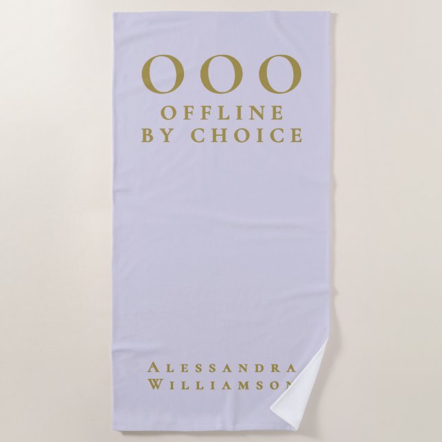 Funny Custom Pastel,Purple Gold OOO Minimalist  Strandtuch (Vorderseite)