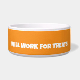 Funny Custom Pet Bowl - "Will Work for Leckereien" Napf