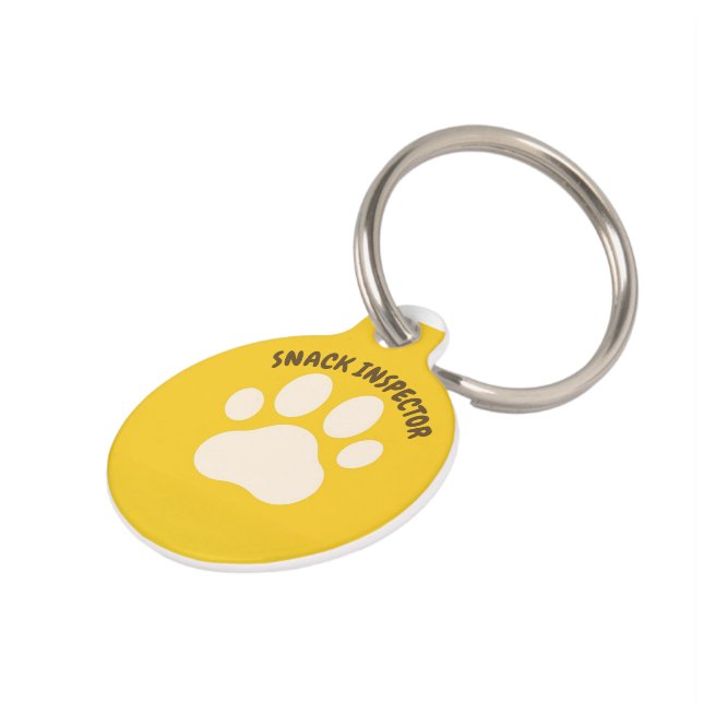 Funny Custom Pet ID Tag - "Snack Inspector" Haustiermarke (Seite)