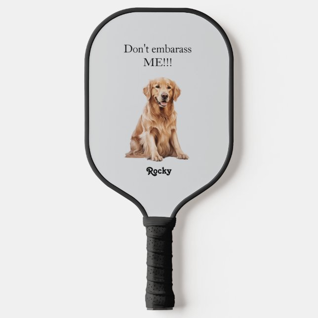 Funny Custom Pet Watercolor Image Initial Pickleball Schläger (Vorderseite)