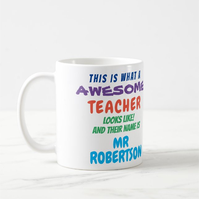 Funny Custom Phantastisch Teacher Geschenk Tasse (Links)