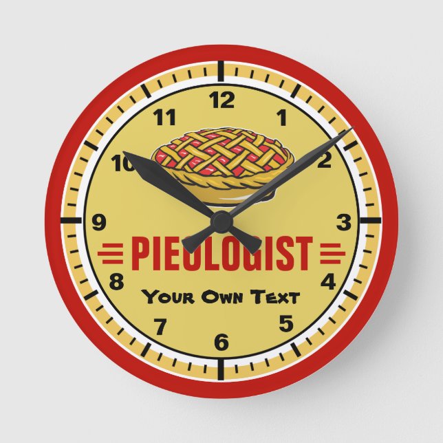 Funny Custom Pie Pieologist Runde Wanduhr (Vorderseite)