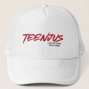 Funny Custom Text Baby Billy's Zitat Teenjus Red Truckerkappe