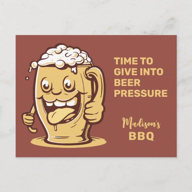 Funny Custom Text Beer Postkarte (Vorderseite)