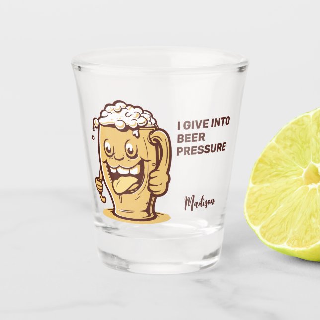 Funny Custom Text Beer Schnapsglas (Vorderseite)