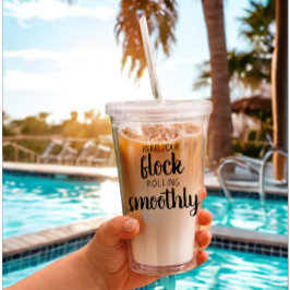 Funny Custom Text Chicken Farm Owner Zitat Black Acryltrinkbecher