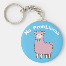 Funny Custom Text & Color No Problema Llama Schlüsselanhänger