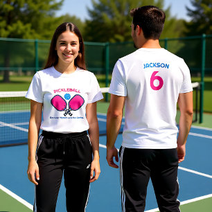 Funny Custom text (vorne und hinten) Pickleball T-Shirt