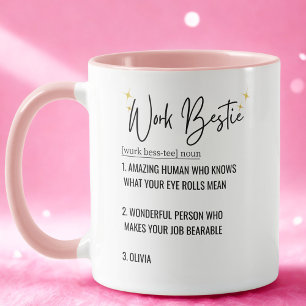 Funny Custom Text Work Bestie Wertungsgeschenk Tasse
