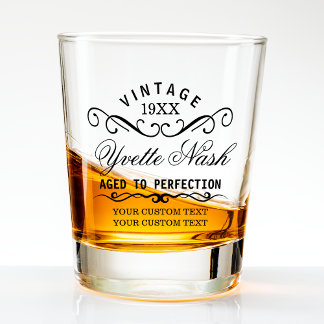 Funny Custom Vintag Birthday Alter zur Perfektion Schnapsglas