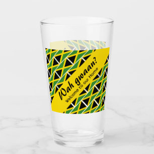 Funny Custom WAH GWAAN Jamaica Flag Glas