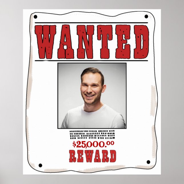 Funny Custom Wanted Poster (Vorne)