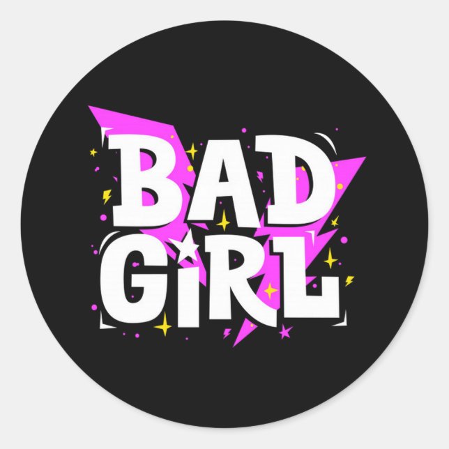 Funny Customizable Bad Girl Stickers (Vorderseite)