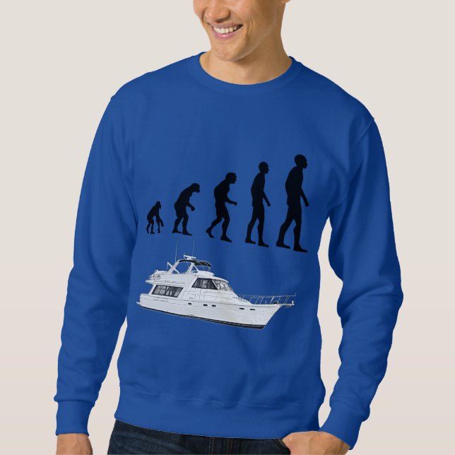 Funny Customizable Evolution & Boating Sweatshirt (Vorderseite)