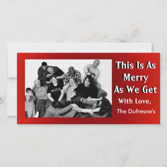 Funny Customizable Family Christmas Foto Feiertagskarte (Vorderseite)